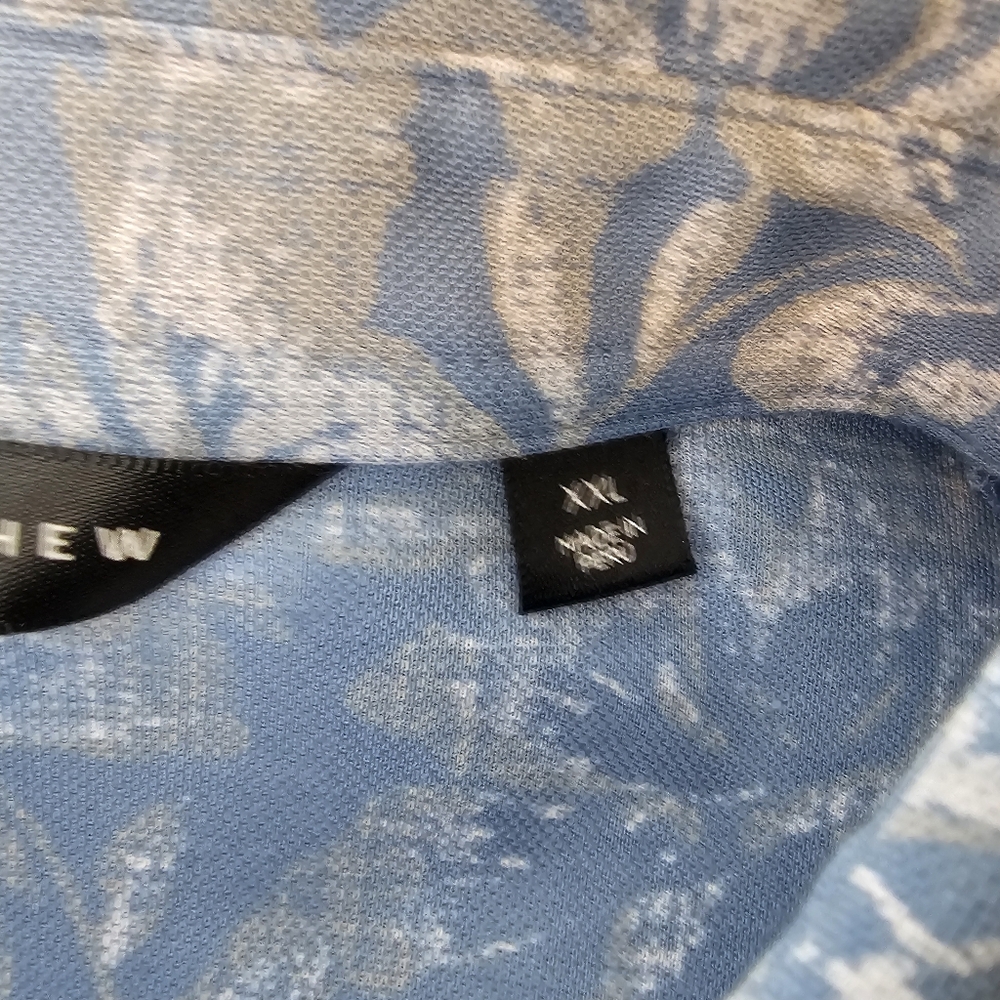 Travis Mathew Men's Blue Tropical Polo Shirt - Picture 5 of 11